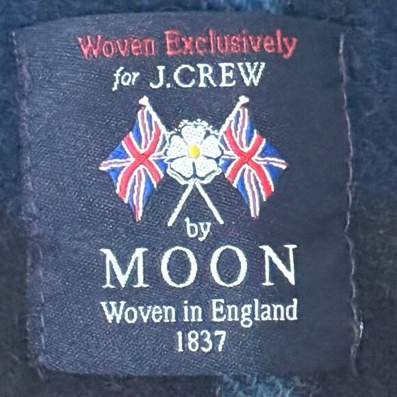 J Crew By Moon England Mens Merino Wool Blue Plaid Knit Scarf Fringe - Picture 3 of 9